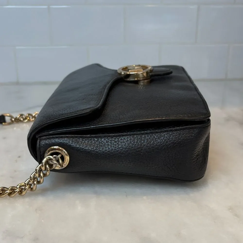 Michael Kors Bag Crossbody Purse Handbag Vanna Medium Pebbled Leather Chain Bag